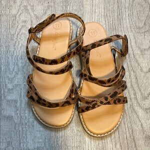 Leopard Print Strappy Sandals